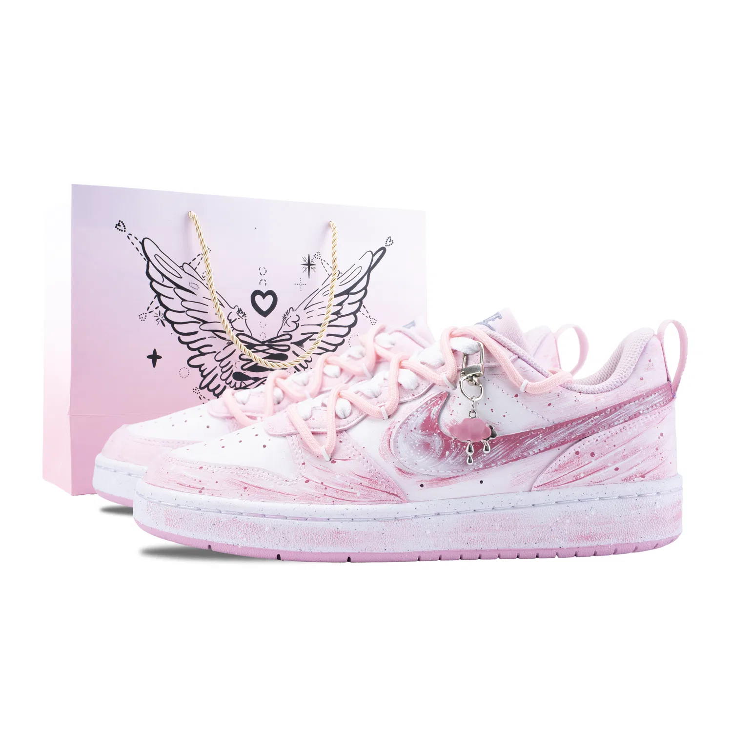 Кроссовки для скейтбординга Nike Court Borough Pink Mist Yarn Leather розовые