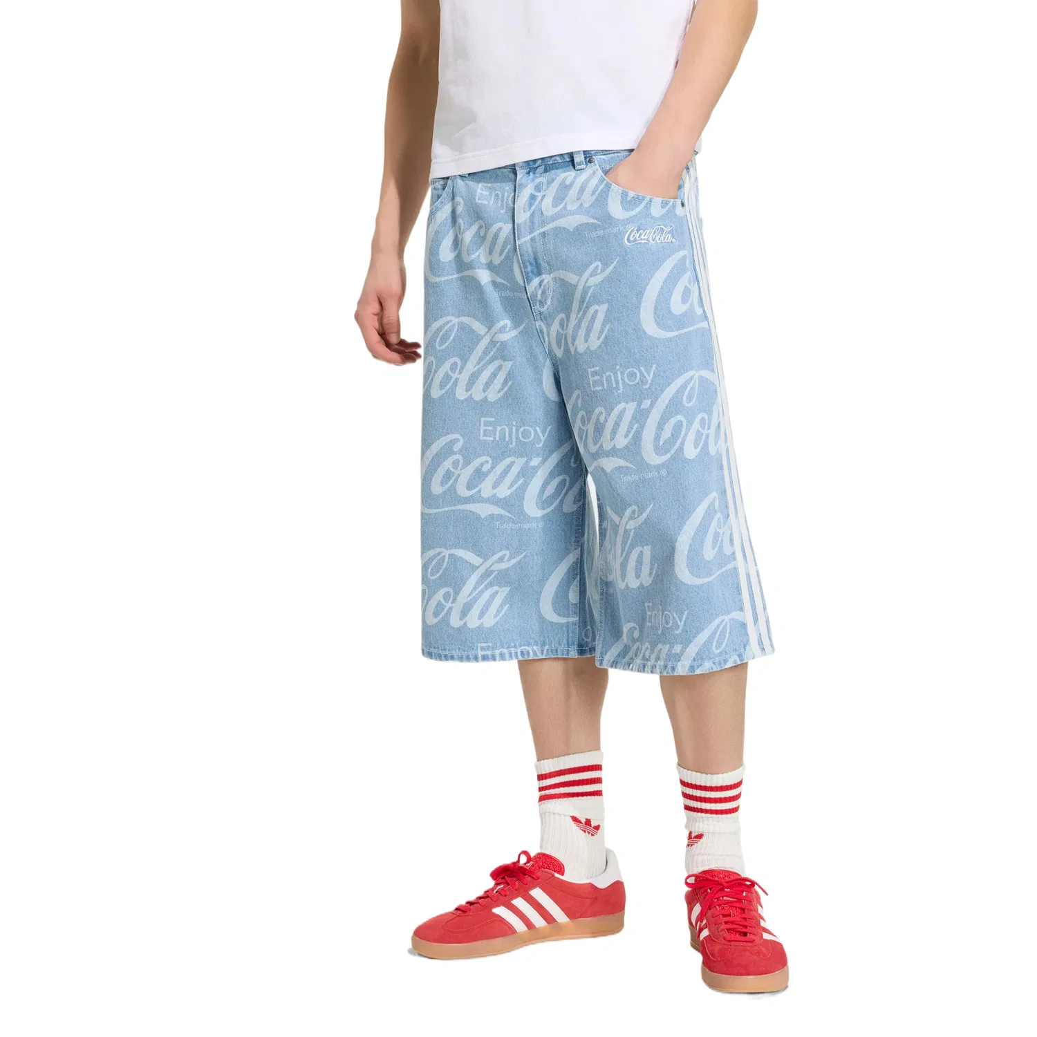 Джинсы деним голубой Adidas Originals X Coca Cola — фото 3