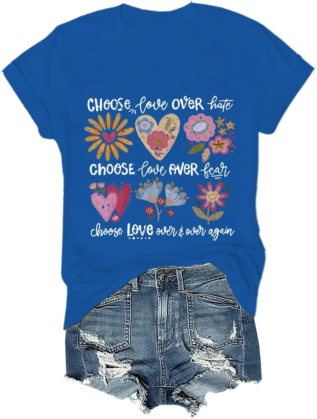 Футболка Choose Love с цветочным принтом