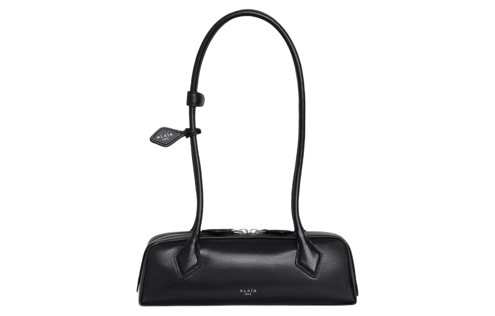 

Alaia Кожаная сумка через плечо Такса Багет Женская сумка Черная сумка через плечо