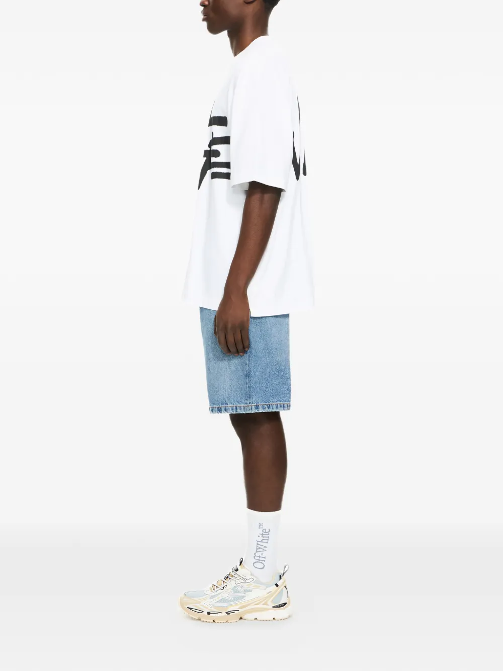 Футболка с принтом-логотипом в стиле "спрей" Off-White, белый — фото 2