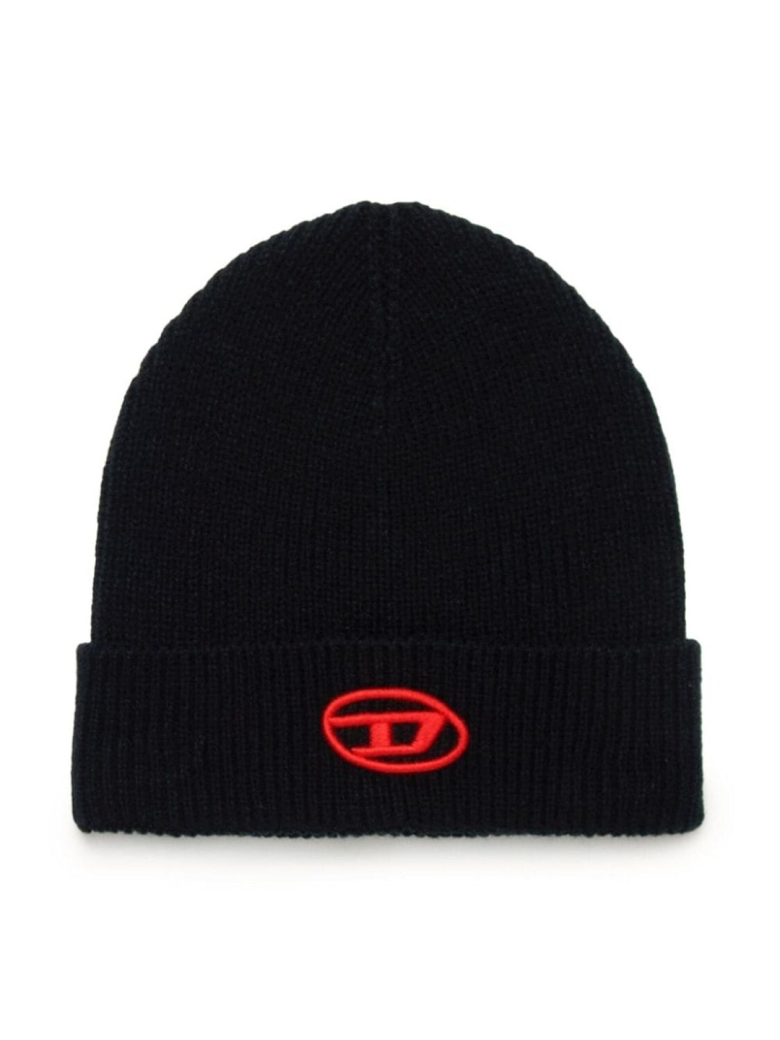 

Diesel Kids шапка бини в рубчик с вышитым логотипом, черный