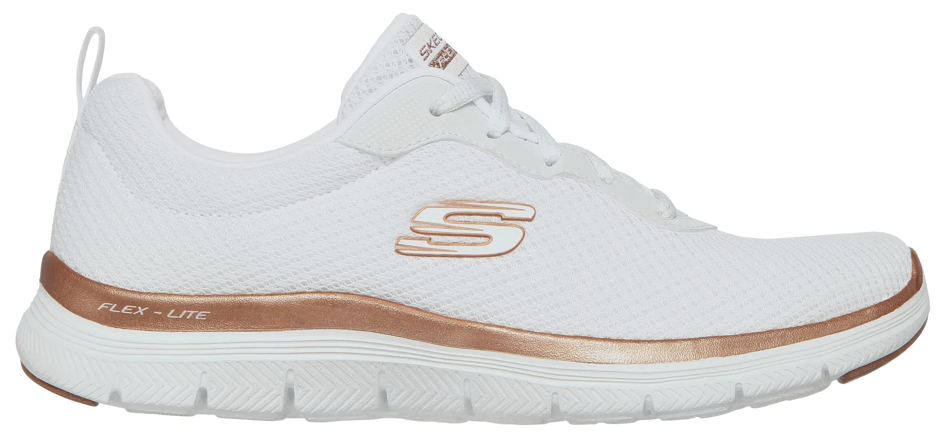 Кроссовки Skechers "FLEX APPEAL 4.0 BRILLINAT VIEW", с пеной с эффектом памяти с воздушным охлаждением, повседневная обувь, полуботинки, туфли на шнуровке, цвет Weiß-Roségoldfarben — фото 3