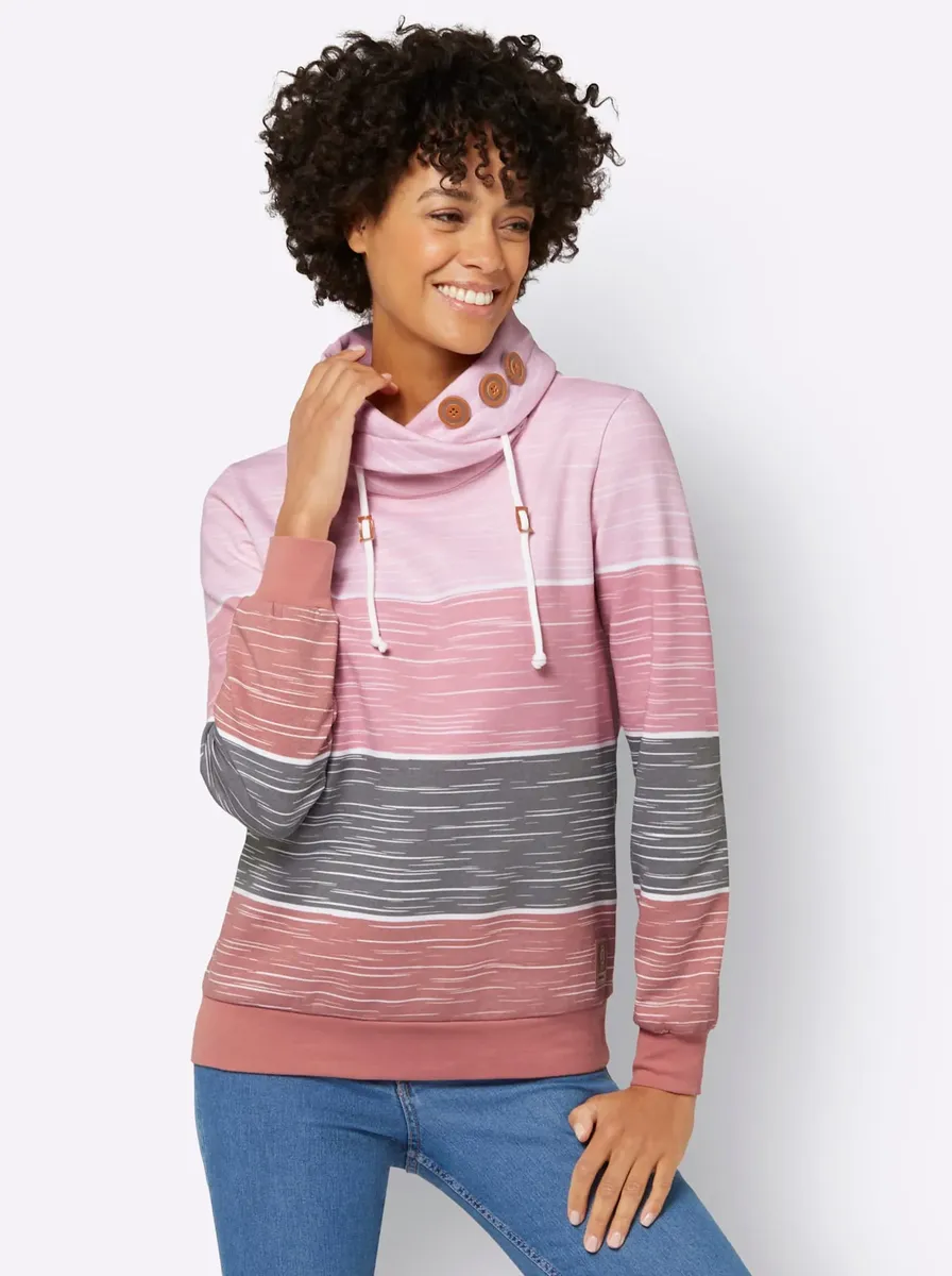 

Толстовка в стиле casual Casual Looks, цвет Rosenholz-Hellrosé-Bedruckt
