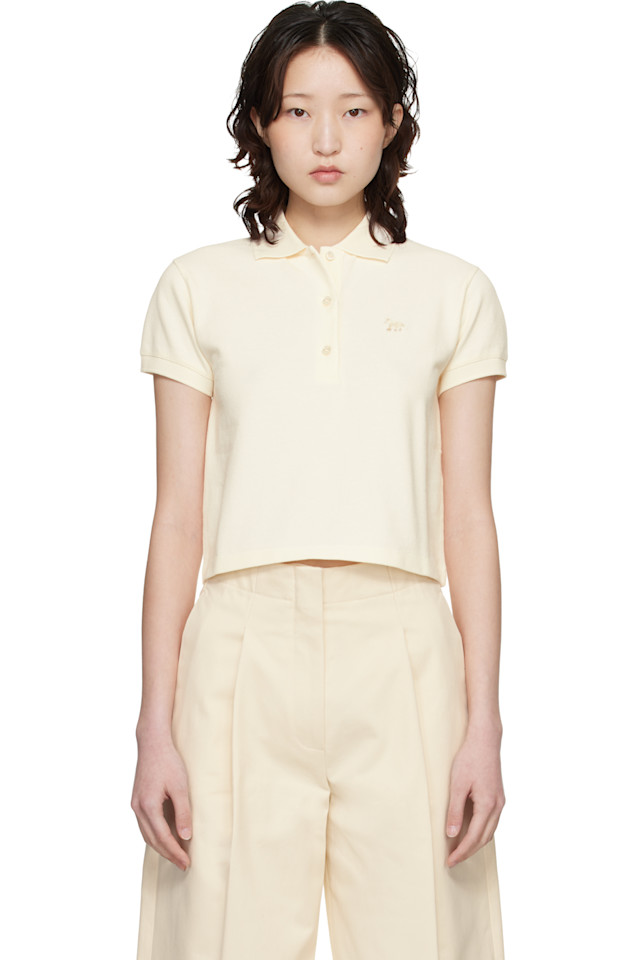 

Maison Kitsuné Укороченная рубашка-поло Off White baby fox