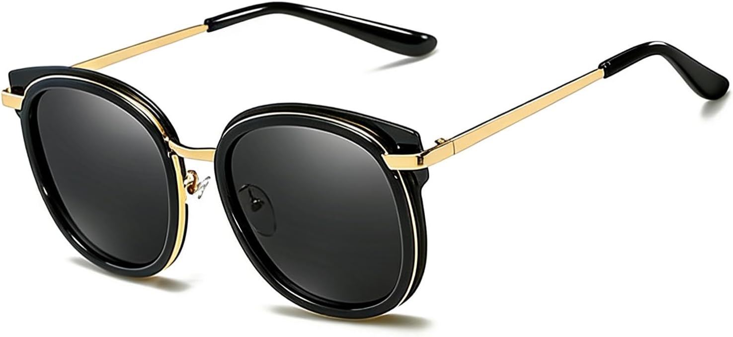 

Женские солнцезащитные очки в стиле ретро «кошачий глаз» – поляризованные линзы UV400, круглая металлическая оправа – легкие, подходят для вождения и путешествий Bubmari, A