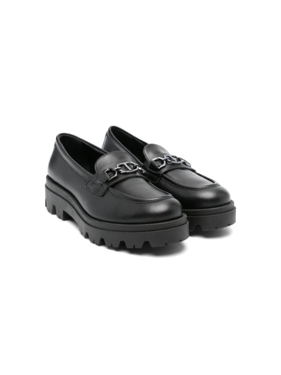 

TWINSET Kids лоферы с логотипом, черный