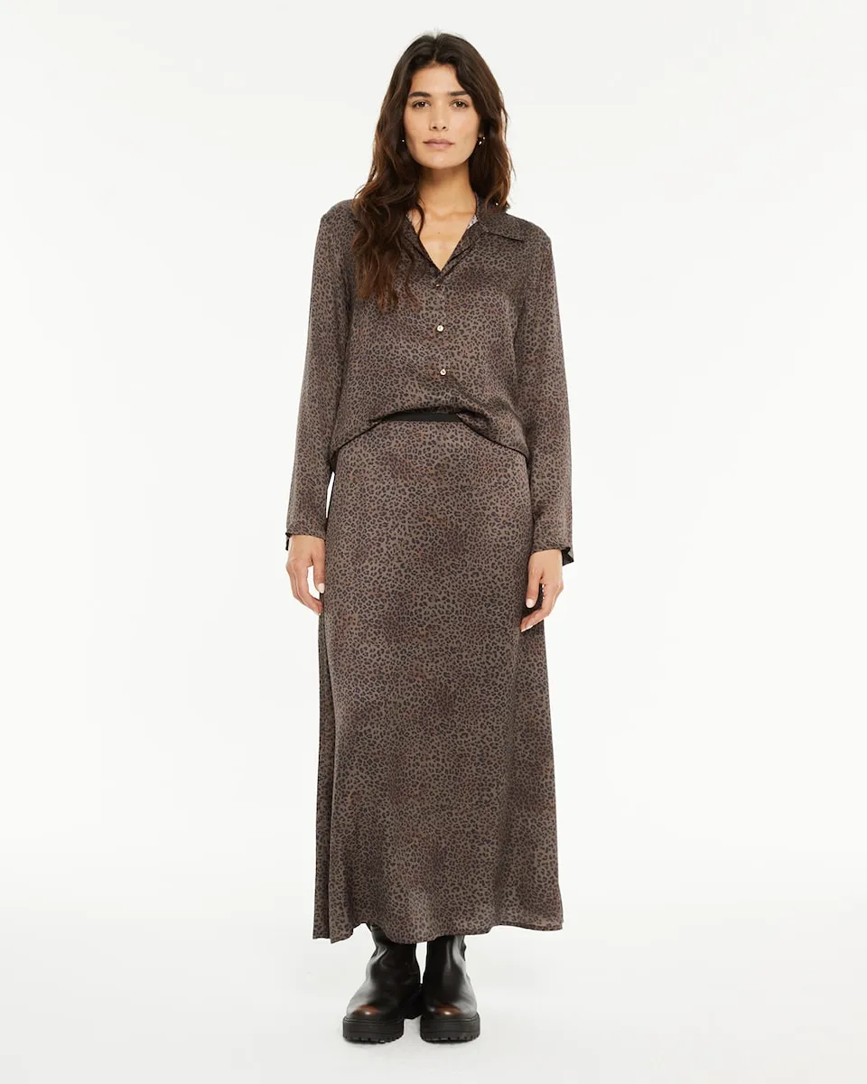 

Юбка с анималистичным принтом и боковой застежкой-молнией System Action, коричневый