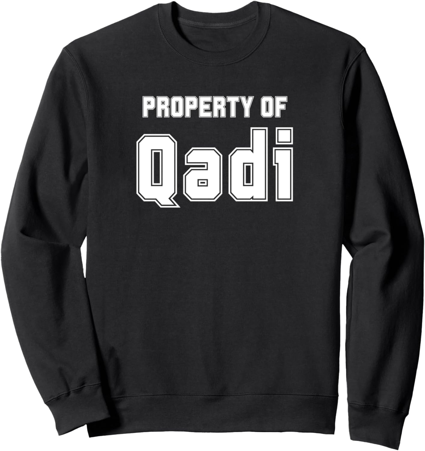 

Забавная толстовка с азиатским именем QADI для мусульман Funny Asian Name Gifts Property Of Co., черный