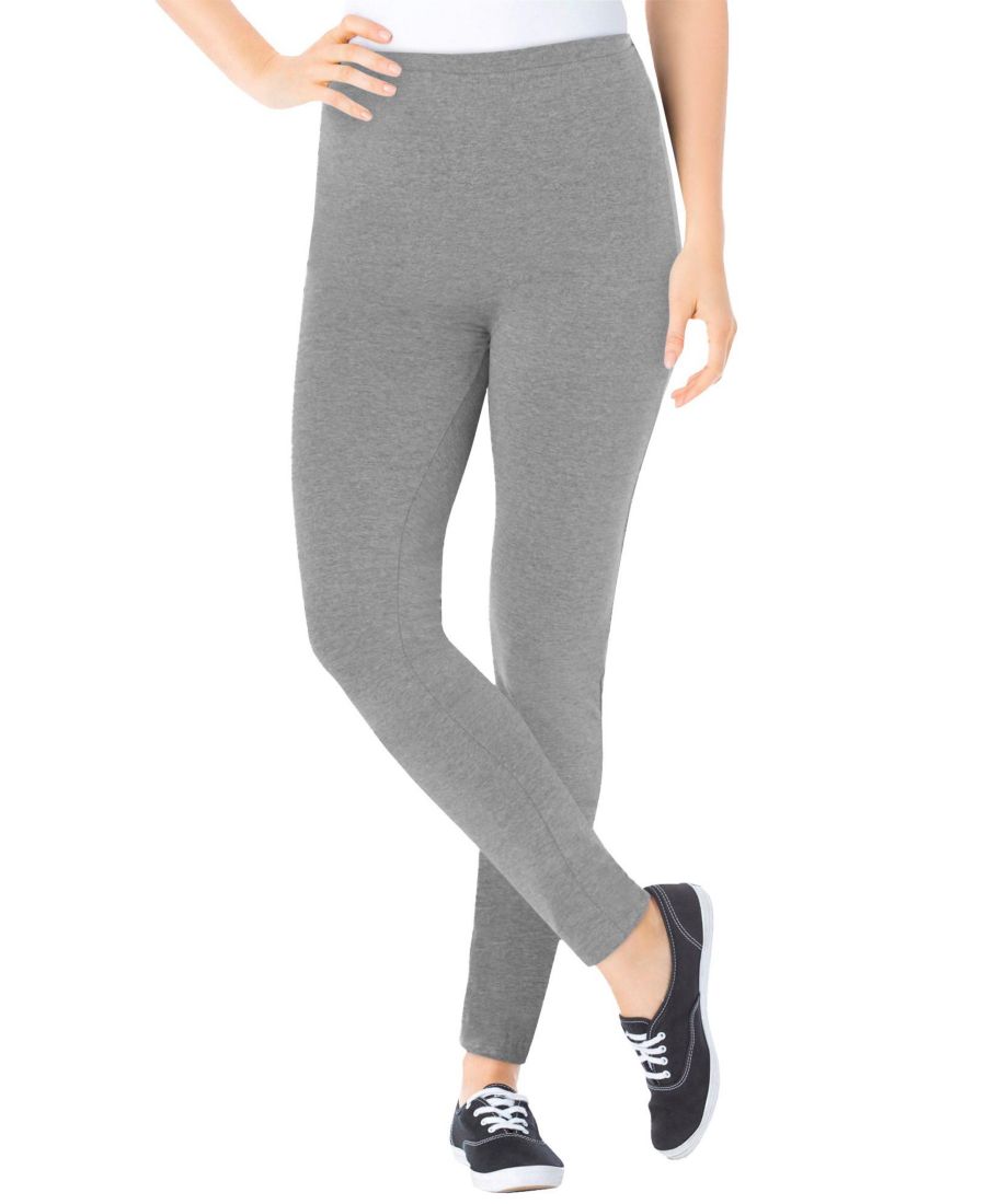 

Женские леггинсы Within из эластичного хлопкового трикотажа, надеваемые через голову Woman Within, Medium heather grey