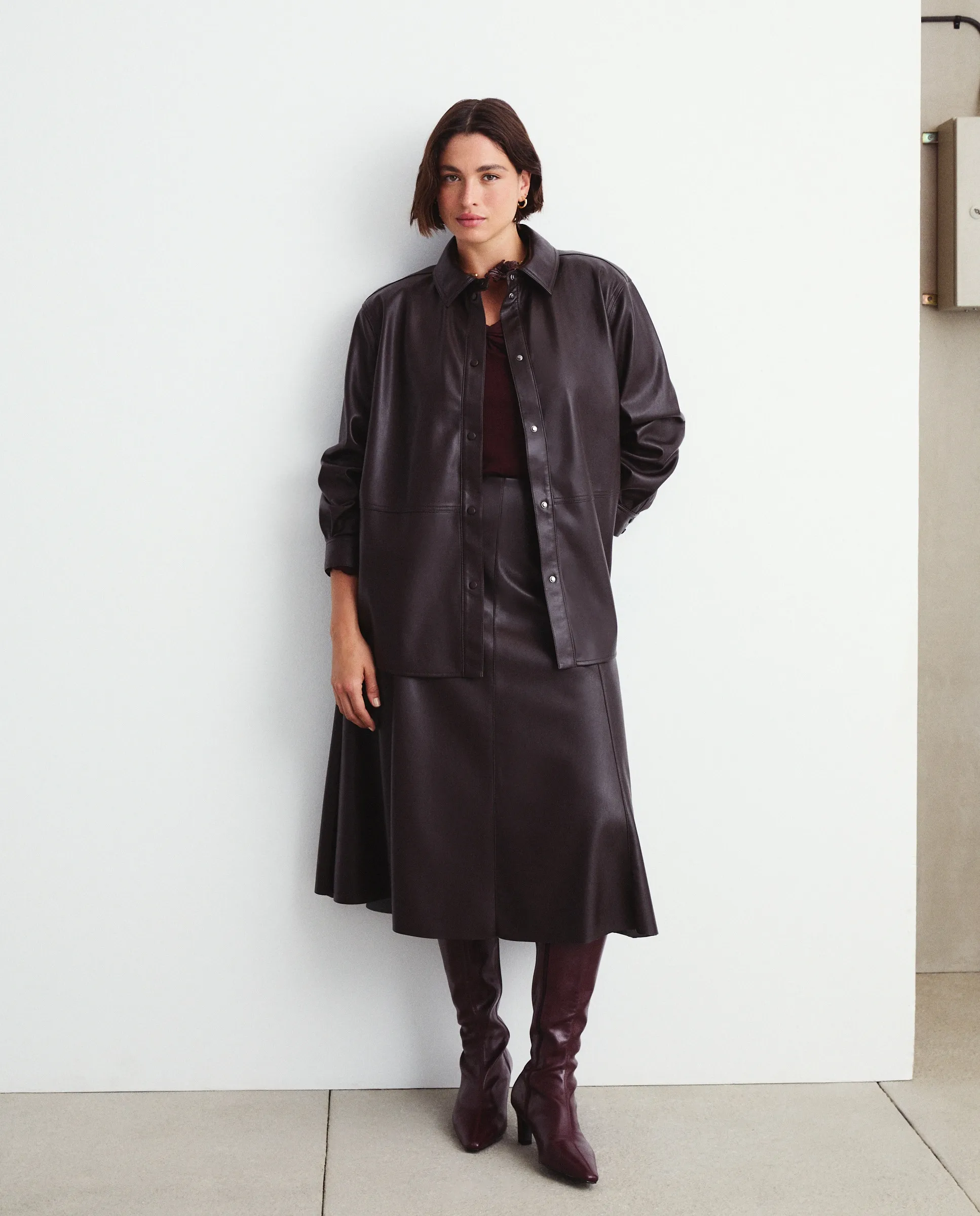 

Женская гладкая миди-юбка Couchel, бордовый