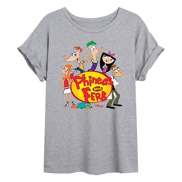 

Футболка Phineas & Ferb oversize Disney, Heather Gray
