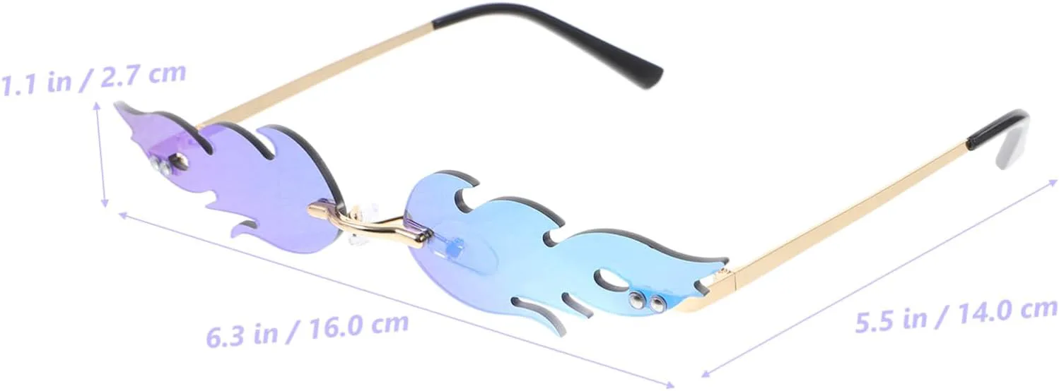 

Легкие безрамочные металлические солнцезащитные очки в форме огня, прозрачно-зеленые, для женщин, стильные, для вечеринок, с защитой от УФ-излучения LALADEFIEE, Green