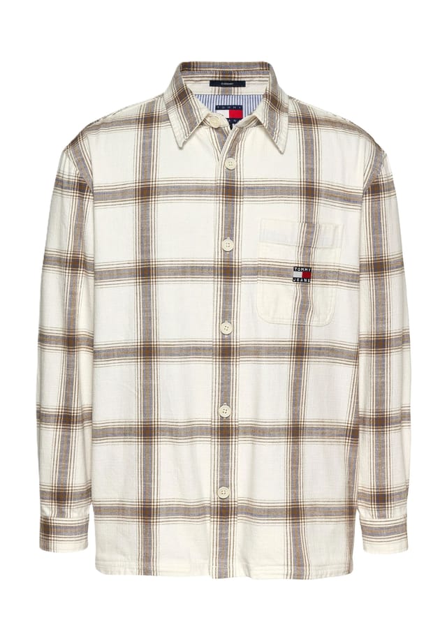 

Повседневная рубашка с длинным рукавом и воротником-стойкой Tommy Jeans, белый