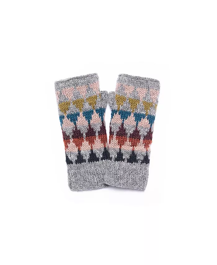 

Женские вязаные вручную варежки Jaya Harlequin из шерсти (половинки) Feelgoodz, розовый