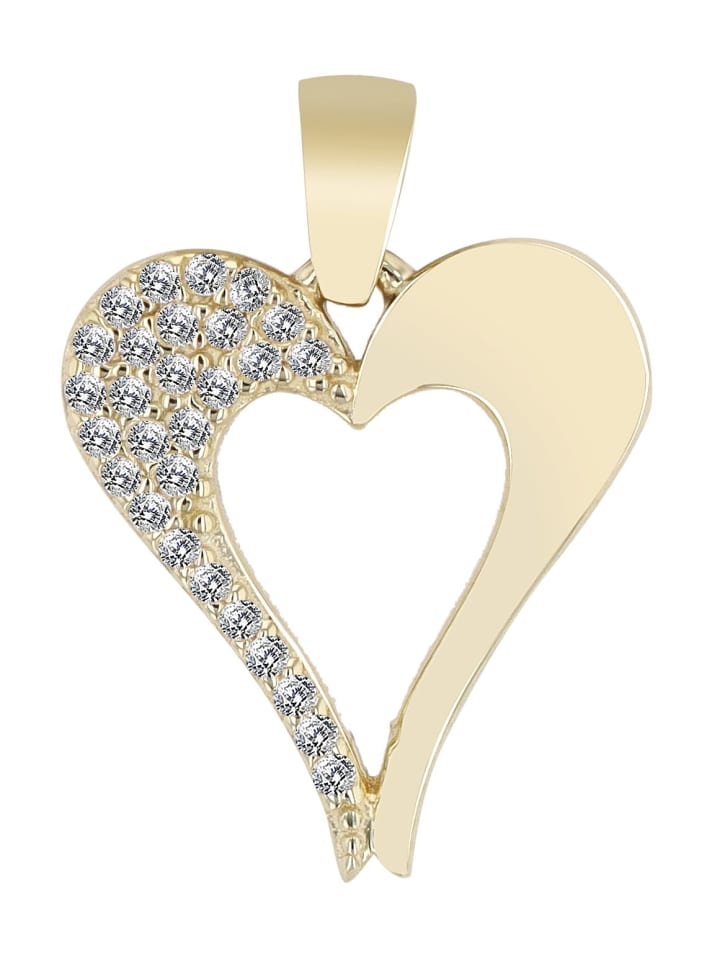 

Adeliás Женский кулон - Сердце. Кулон в форме сердца из золота 333 пробы с кубическим цирконием в золоте