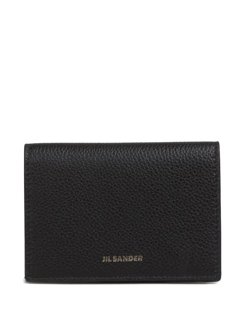 

Кожаный держатель для карт с напечатанным логотипом Jil Sander, черный