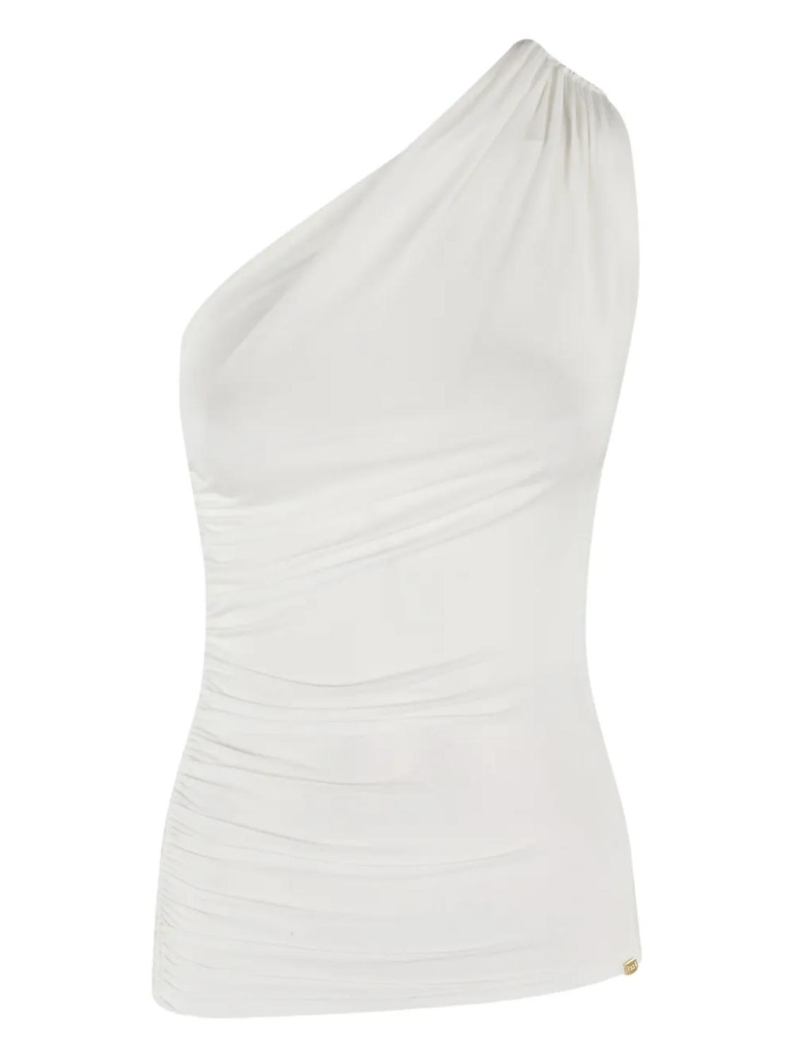 

Топ с драпировкой на одно плечо Elisabetta Franchi, белый