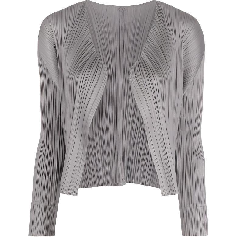 

Pleats Please Basics Плиссированный кардиган ISSEY MIYAKE, серый