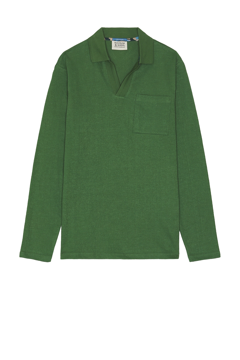 

Поло-свитер расслабленного кроя с карманом на груди Scotch & Soda, sage green
