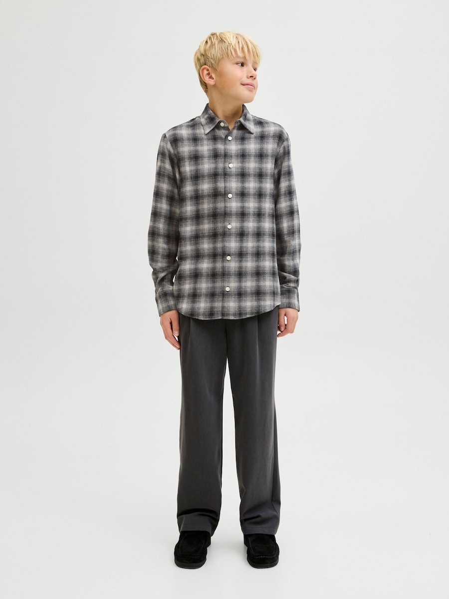 Рубашка на пуговицах классического кроя Jack & Jones Junior, серый — фото 4