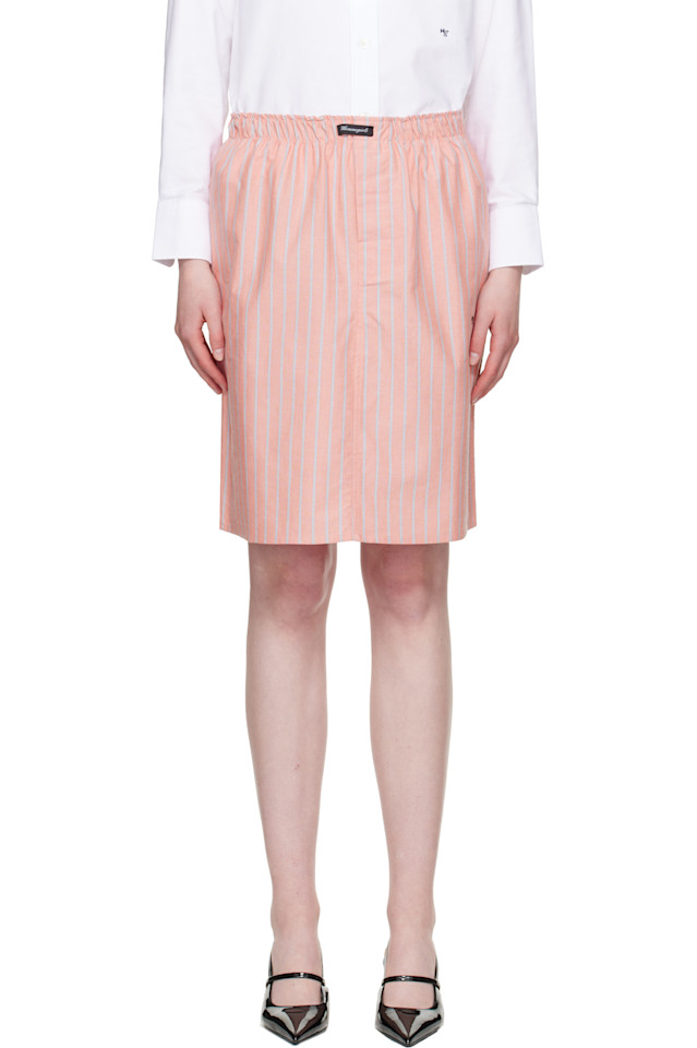 

Боксерский карандаш миди-юбка Hommegirls, цвет coral stripe oxford