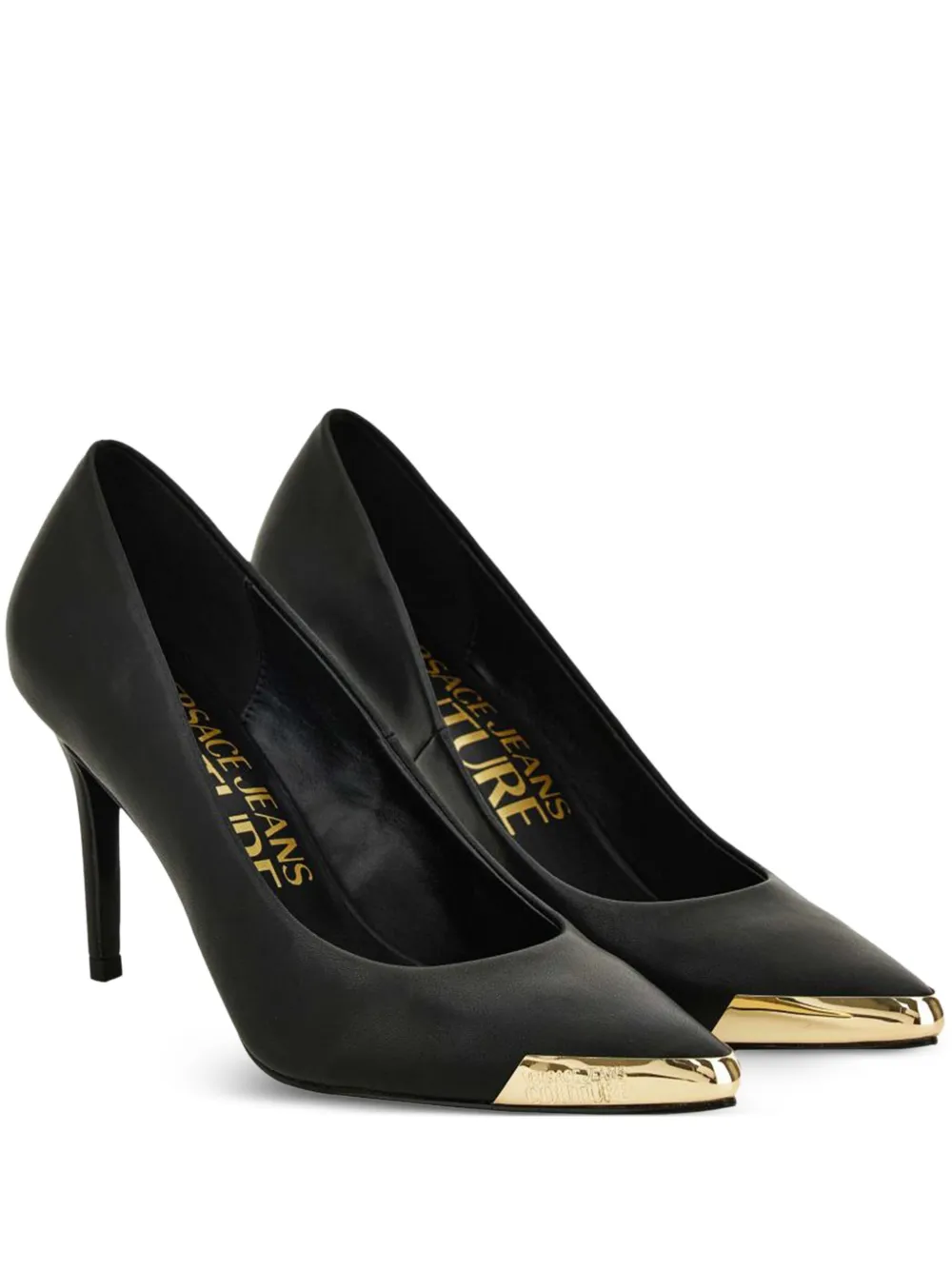Туфли с эффектом металлик Versace Jeans Couture, черный