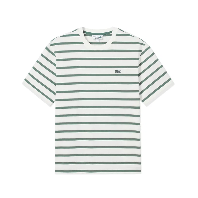 Футболка мужская Lacoste Moderate, с круглым вырезом, в полоску, синий — фото 4