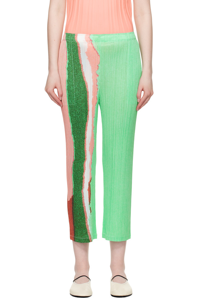 

Брюки цвета зернистого камня Pleats Please Issey Miyake, зеленый