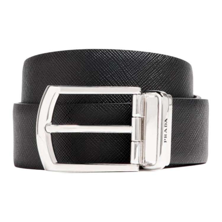 

PRADA Реверсивный пояс из кожи сафьяно, Black