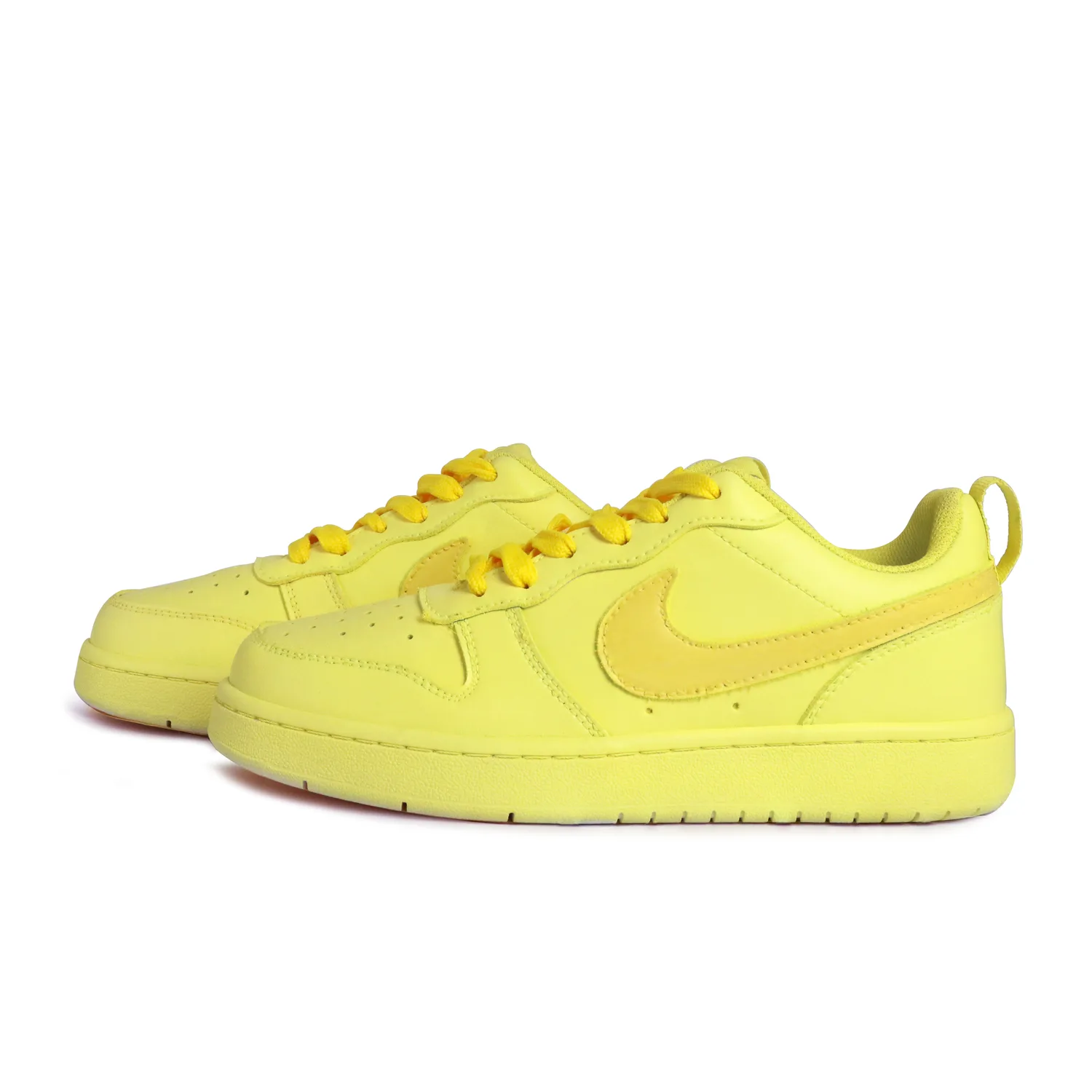 Nike Court Borough Low 2 кожаные нескользящие амортизирующие устойчивые к истиранию низкие детские скейтбординг кроссовки Yellow — фото 4