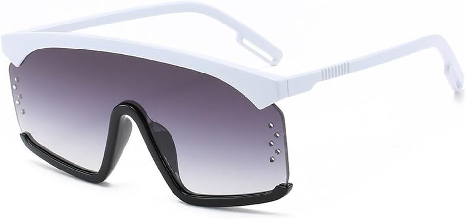 

Модные солнцезащитные очки большого размера для женщин, стильные и выразительные, в массивной оправе, винтажные солнцезащитные очки для мужчин TKKTLLT, C6 White Black-grey