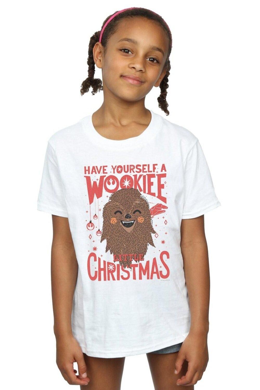 

Хлопковая футболка Wookie Little Christmas Star Wars, белый