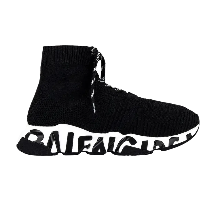 Кроссовки Balenciaga Speed Lace-Up Graffiti, черный