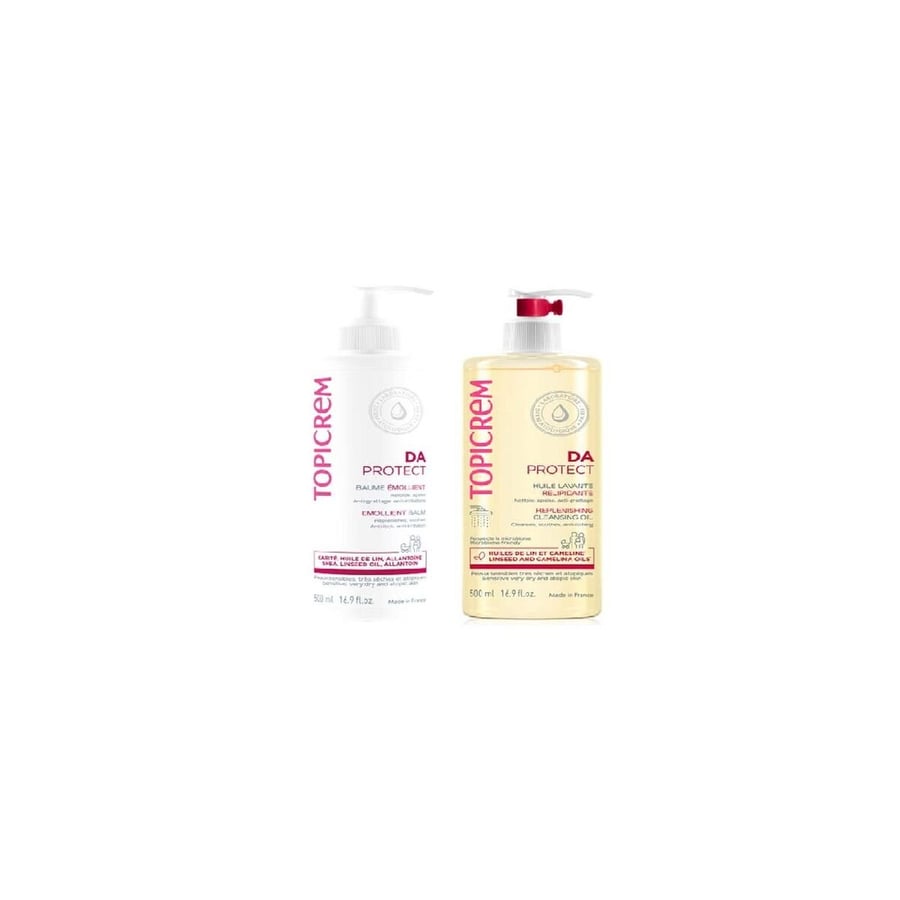 

Topicrem Pack Da Protect Bálsamo Emoliente 500 мл + Da Protect Aceite Limpiador 500 мл 50% косметический набор