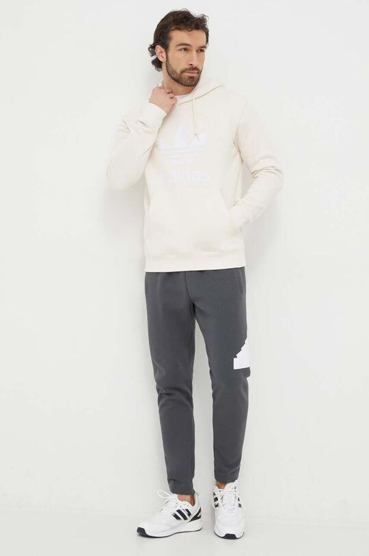 Хлопковая толстовка Adicolor Classics Trefoil adidas Originals, бежевый — фото 2