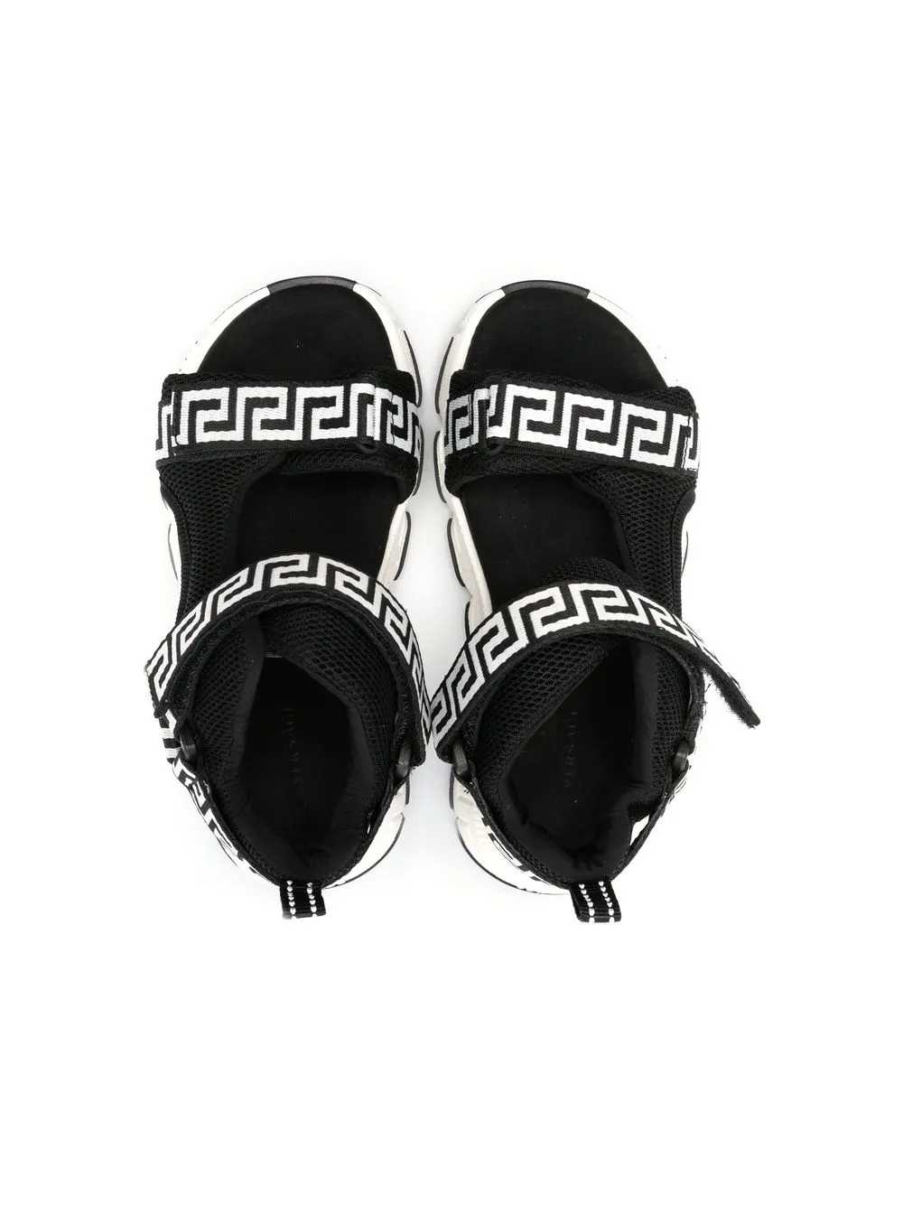Кроссовки на липучках с принтом Greca Versace Kids, черный — фото 3