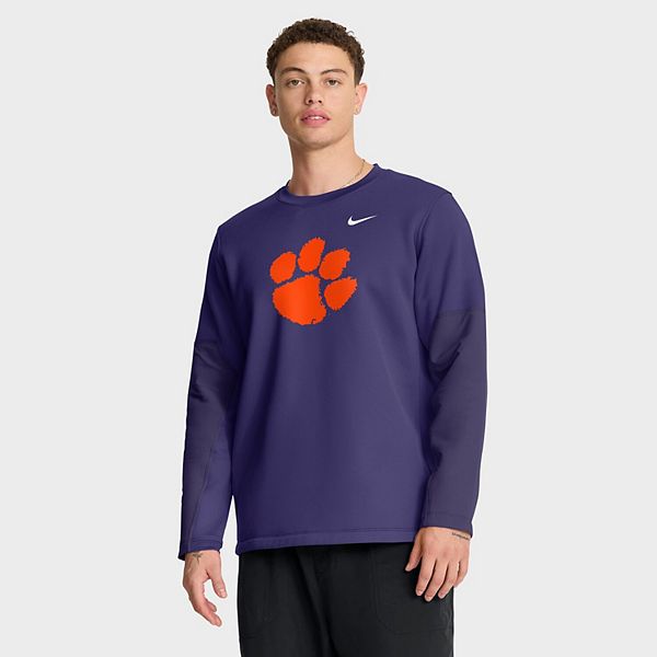 Мужская фиолетовая футболка с длинным рукавом Clemson Tigers 2025 sideline coach performance Nike — фото 2
