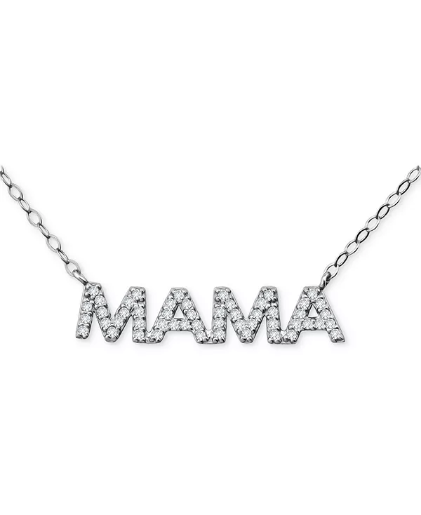 

Ожерелье с подвеской «Мама» из 18-каратного позолоченного стерлингового серебра (также из стерлингового серебра), 16 дюймов + 2-дюймовый удлинитель, эксклюзивно в Macy's Giani Bernini, silver