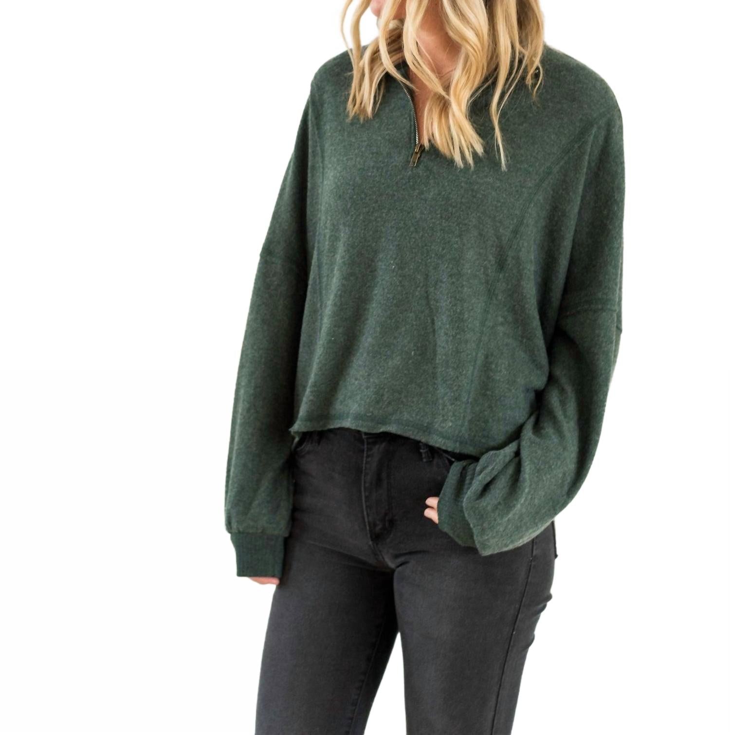 

Уютный свитер Ada Cozy на молнии в цвете Midnight Emerald PROJECT SOCIAL T