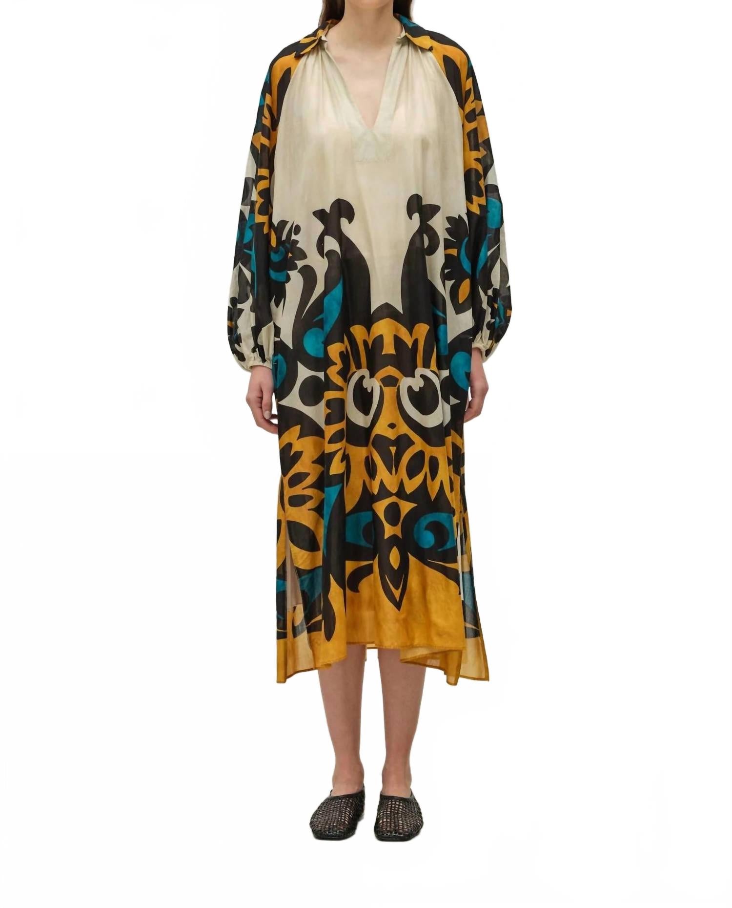 

Чирпи платье макси с длинным рукавом в мультиколоре DEVOTION TWINS