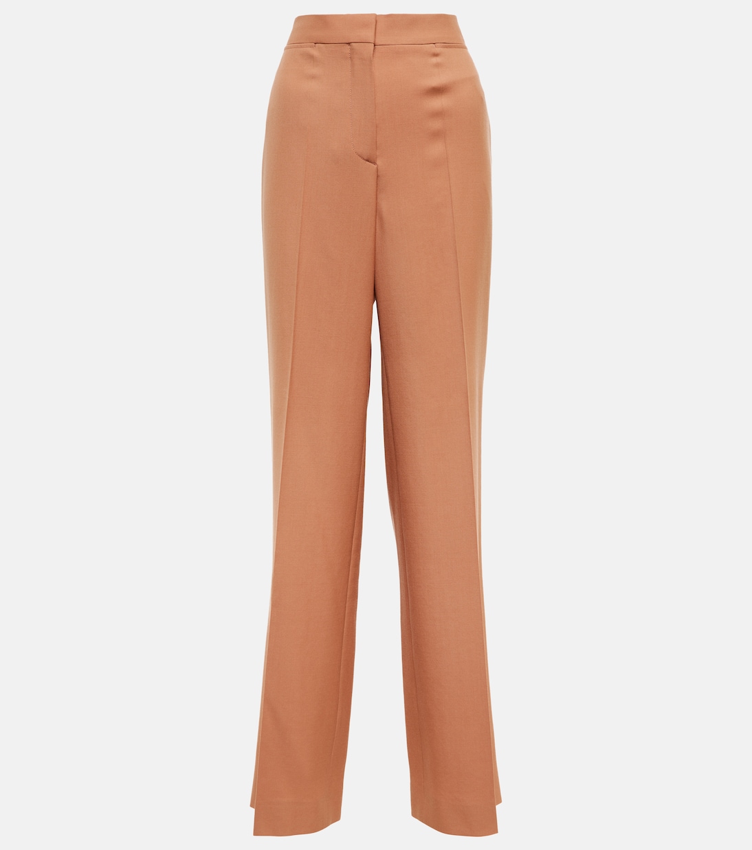 

Прямые шерстяные брюки с высокой талией Stella McCartney, Caramel