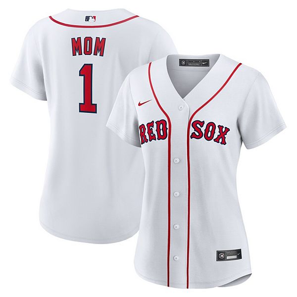 

Женская белая бейсболка Boston Red Sox #1 Mom Home Replica Nike