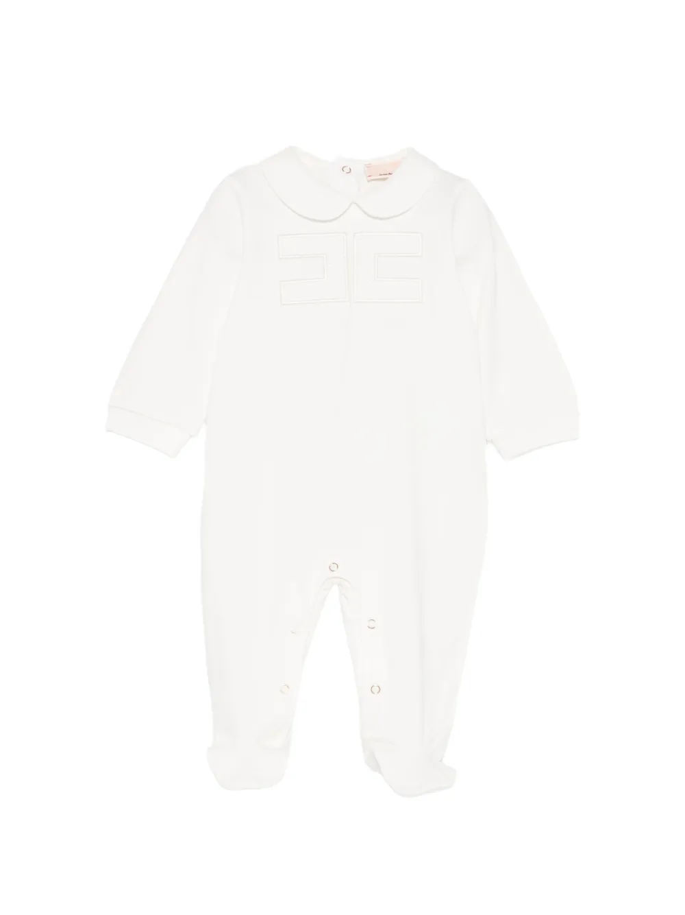 

Детская одежда с воротником Питер Пэн и логотипом Elisabetta Franchi La Mia Bambina, белый