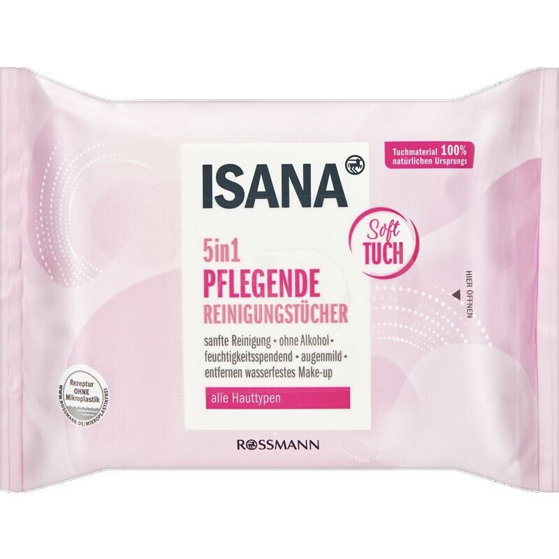 

Питательные чистящие салфетки 5 в 1 ISANA, 25 шт.