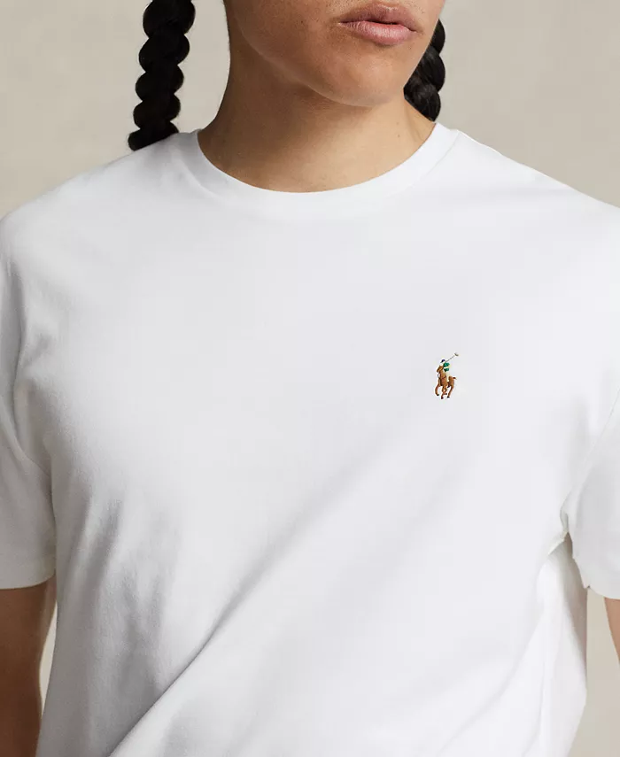 Мужская футболка Custom Slim Fit из мягкого хлопка Polo Ralph Lauren, белый — фото 3
