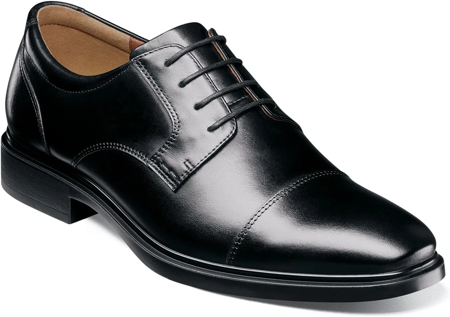 Мужские водонепроницаемые оксфорды Florsheim Forecast с мыском, Black Smooth