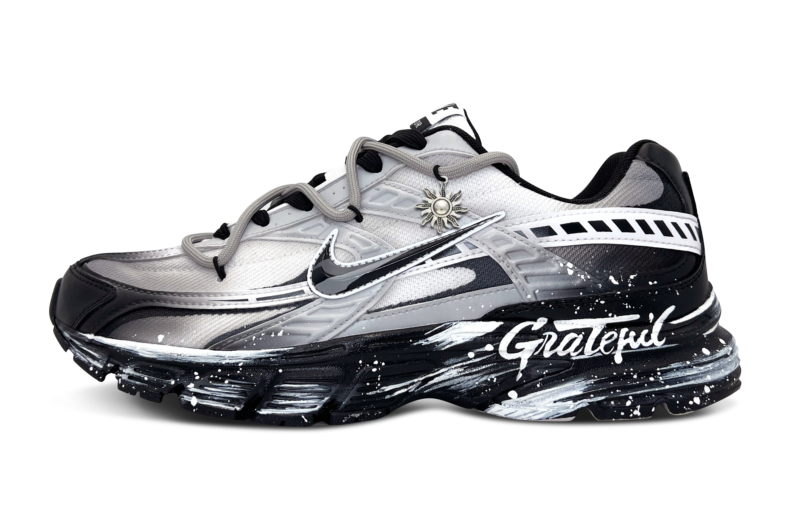 

Nike Кроссовки Initiator, износостойкие, дышащие, влагоотводящие, низкие, мужские, черные, белые, серебристые