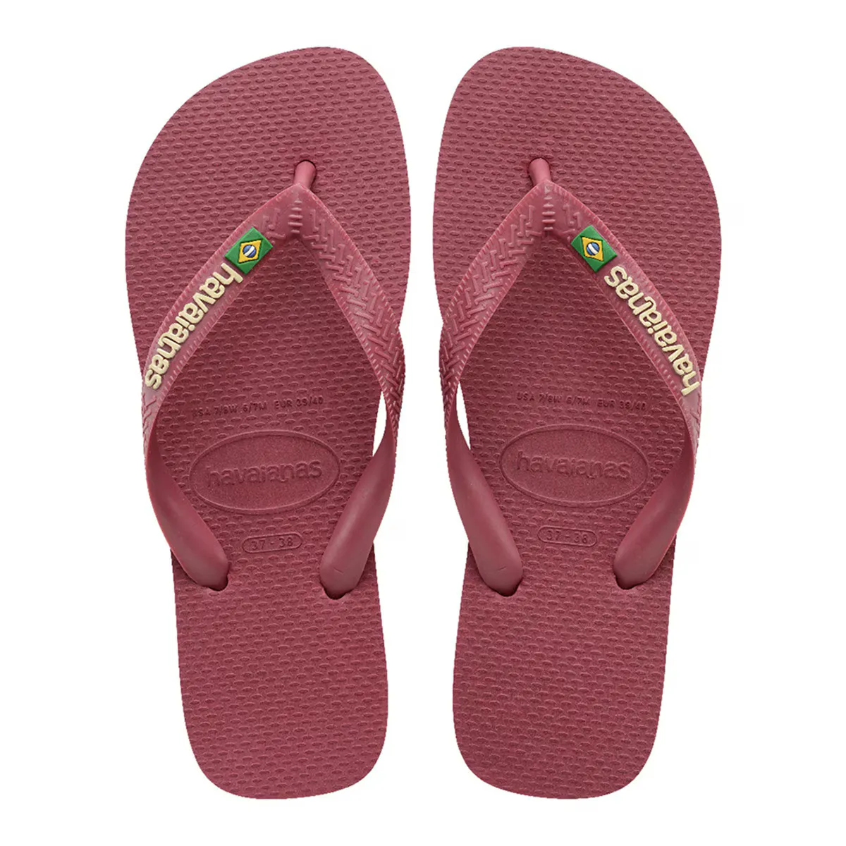

Шлепанцы Hav унисекс. Логотип Бразилии Амарант 412 Гавайанас Havaianas, бордовый