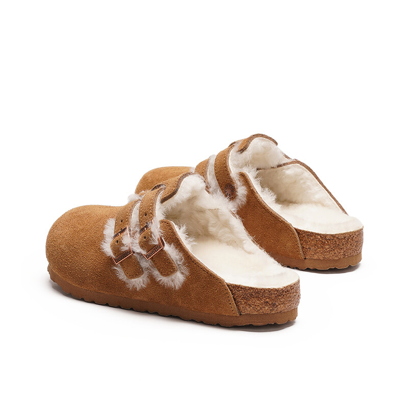 Мюли женские с закрытым носком женские Devo Life, цвет Dark brown suede + wool — фото 3